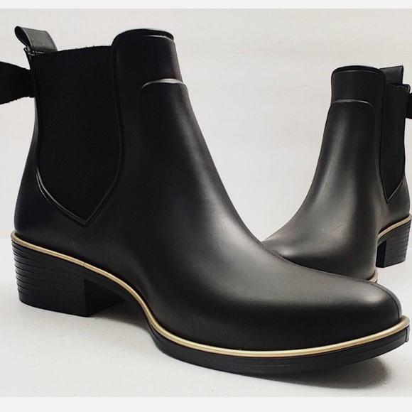 kate spade Shoes - Kate Spade black with gold trim size 11 ankle rain boots